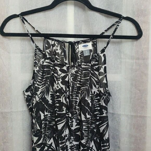 Old Navy Black White Spaghetti Strap Sheer Dress Women's Size S - Picture 4 of 10